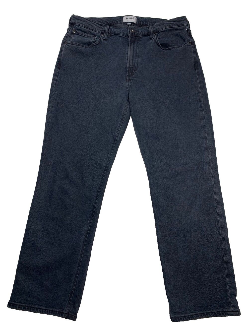 AGOLDE Kye Mid Rise Straight Crop Black Denim Jeans 29